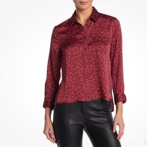 Equipment Red Floral Pattern Blouse, M (EUC)